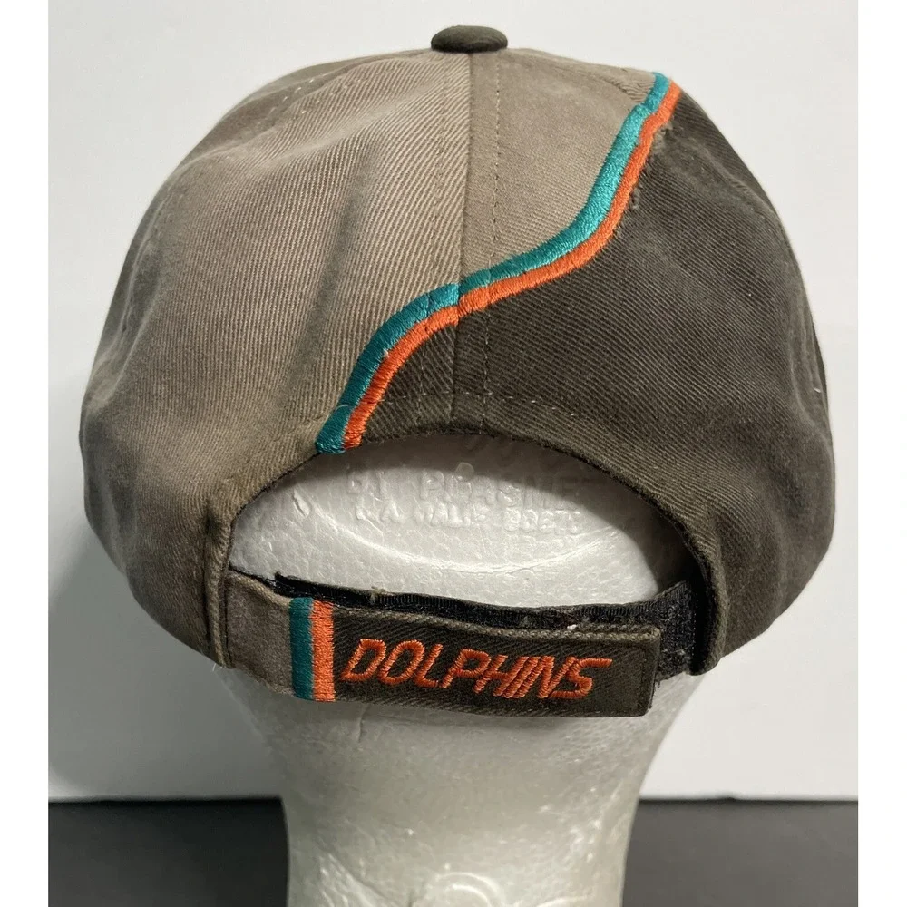 RARE Vintage Annco Miami‎ Dolphins NFL Adjustable Brown Hat Cap One Size #00476 - Picture 3 of 9